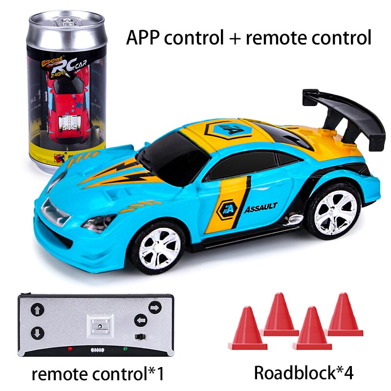 1:58 2.4G RC Car Drift Racing Mini High Speed Coke Can Remote Control Car Dual App Remote Control Vehicle RC Car Model For Child