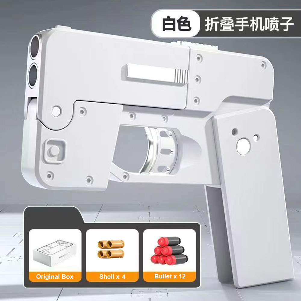 Shell Ejecting Black Toy For Adults Boys Folding iPhone Gun That Look Real Folding Mobile Phone Dropshipping. 