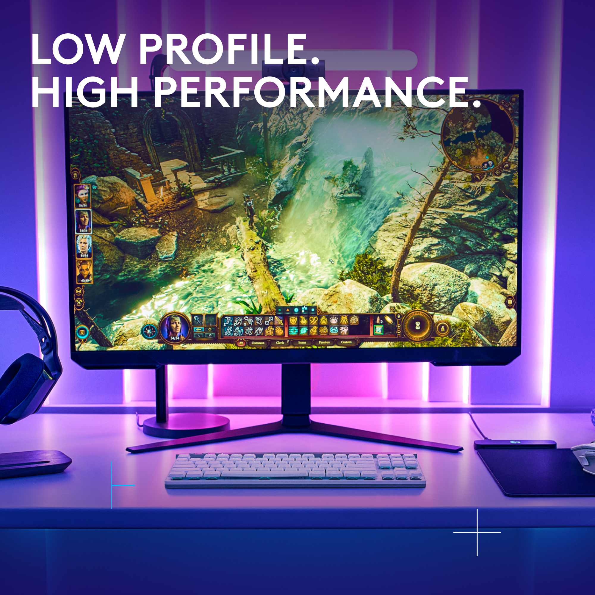 Logitech G515 Lightspeed TKL Low Profile Wireless Gaming Keyboard, LIGHTSYNC RGB, Thin Tenkeyless Design, PBT Keycaps, Tactile (Brown) Mechanical Switches. 