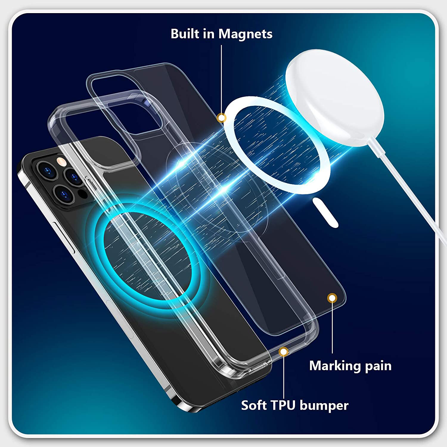 Magsafe Clear Case FOR  for iphone  14/14 pro/14 max/14 pro max/ 13 / 13 pro / 13 pro max / 12 /12 pro / 12 pro max/11 pro max/11 pro /11. 