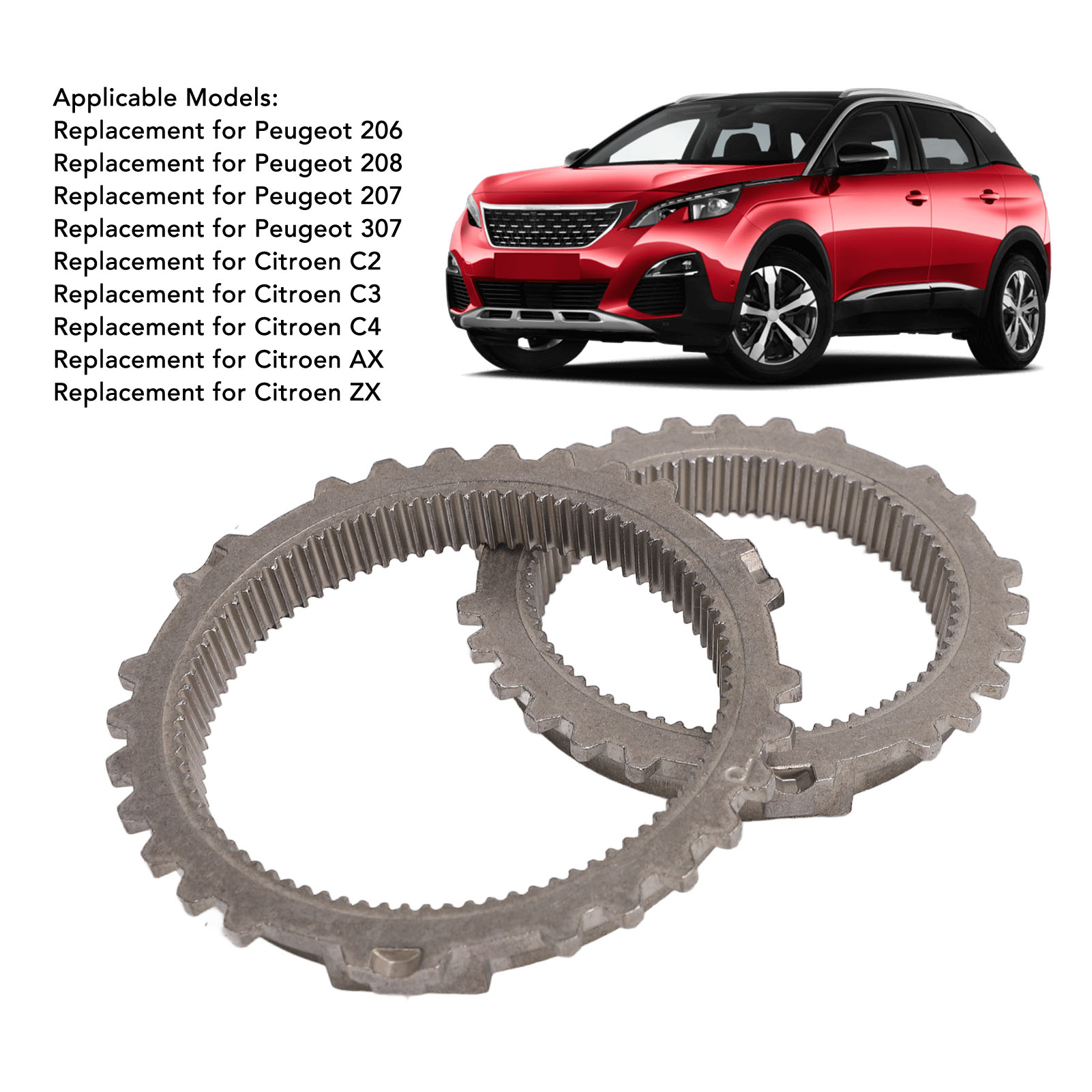232407 Transmission Synchronizer Ring Kit High Strength Metal 1 Pair for C2 C3 C4 AX ZX. 