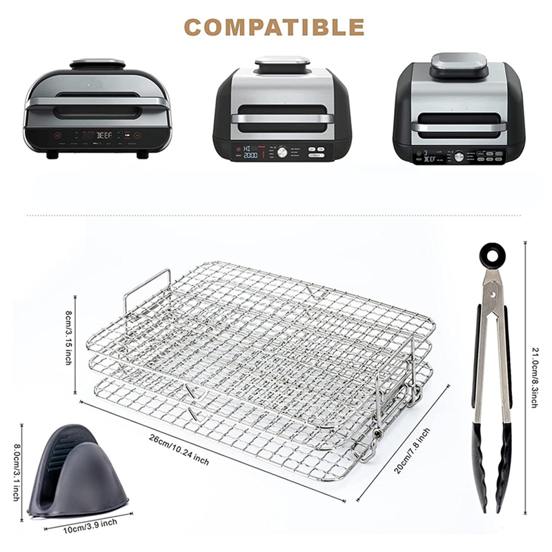 FORIDE Air Fryer Rack for Ninja Foodi Grill XL Air Fryer, Multi-Layer Dehydrator Rack Toast Rack Air Fryer Accessories. 