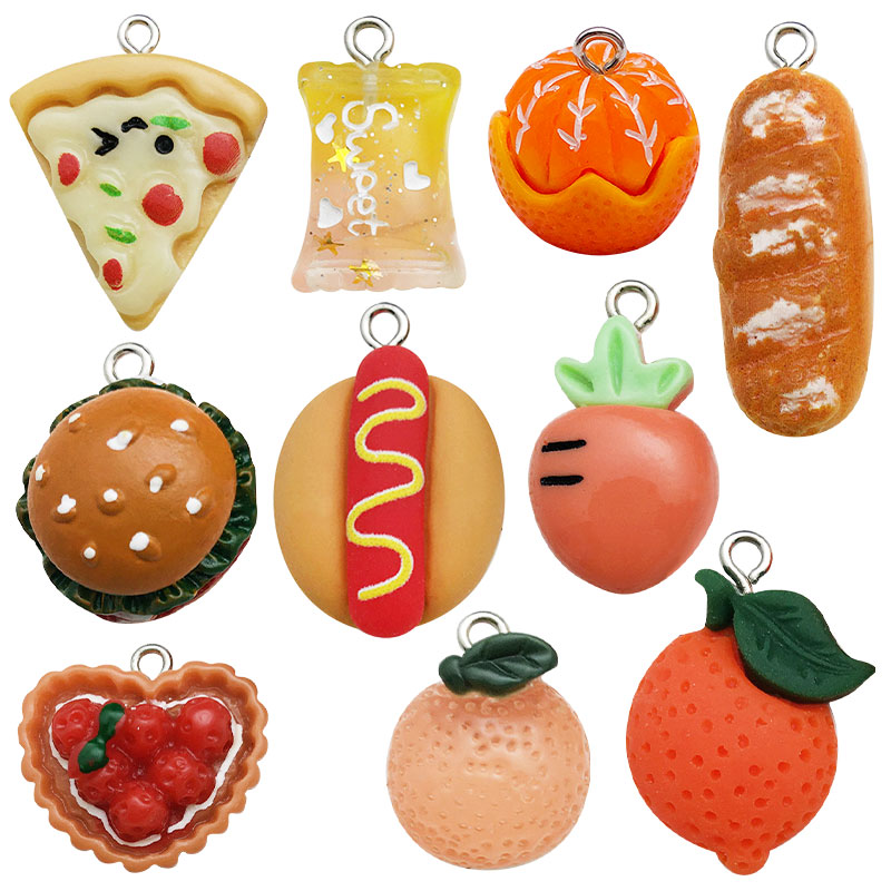 Randomly Mixed 10Pcs/pack 3D Resin Cute Charms 9 colors Solid Color Series Pendants For DIY Necklaces Earrings Bracelets Making. 