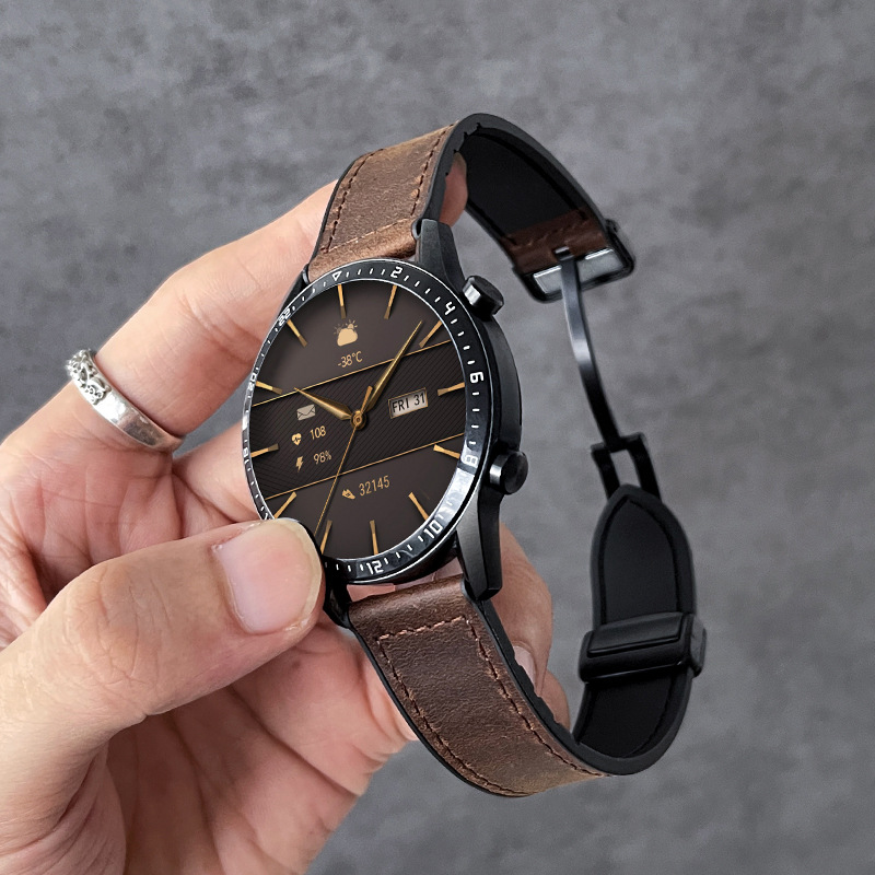 Compatible with Huawei GT4 strap watch4 watch gt3/2Pro leather strap GT men's Honor Magic band. 