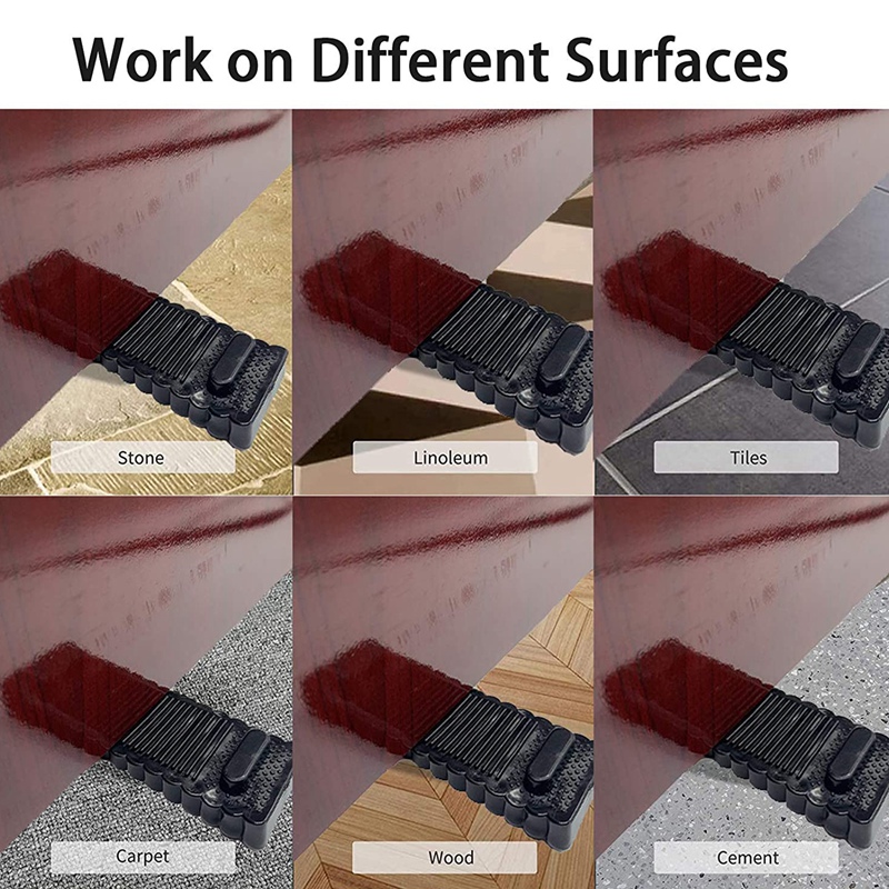 6 Pack Door Stopper Rubber Wedge - Sturdy and Stackable Door Stoppers - Slip-Resistant Rubber Door Stop Works on All. 