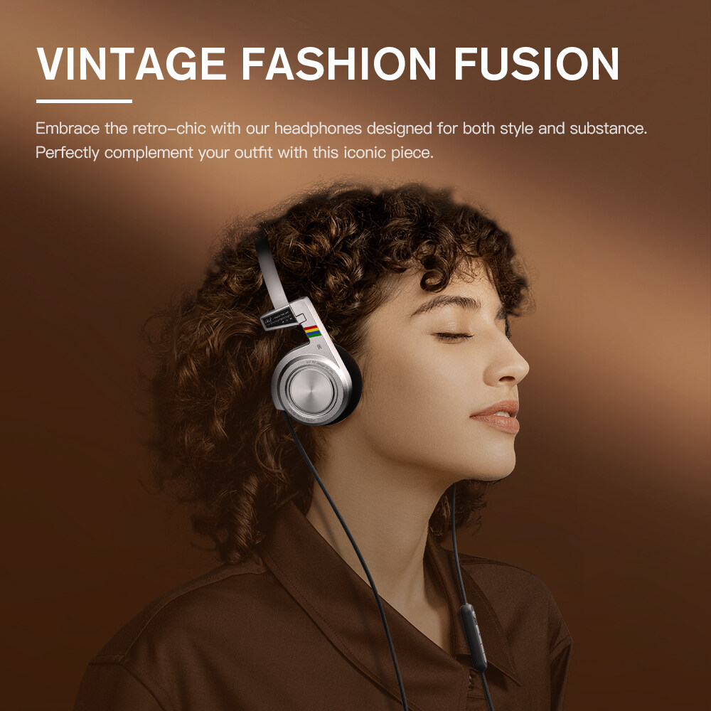 iKF R3 Retro On Ear Wireless Headphone Bluetooth Headset,Vintage Lightweight and Foldable,Up to 60H Playtime,For Laptop/PC/Phone. 