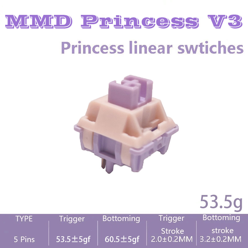 MMD Princess V2 V3 Switches Keyboard Switch Banana Splits Linear Tactile Mechanical Keyboard Custom GMK67 Holy Panda Switches. 