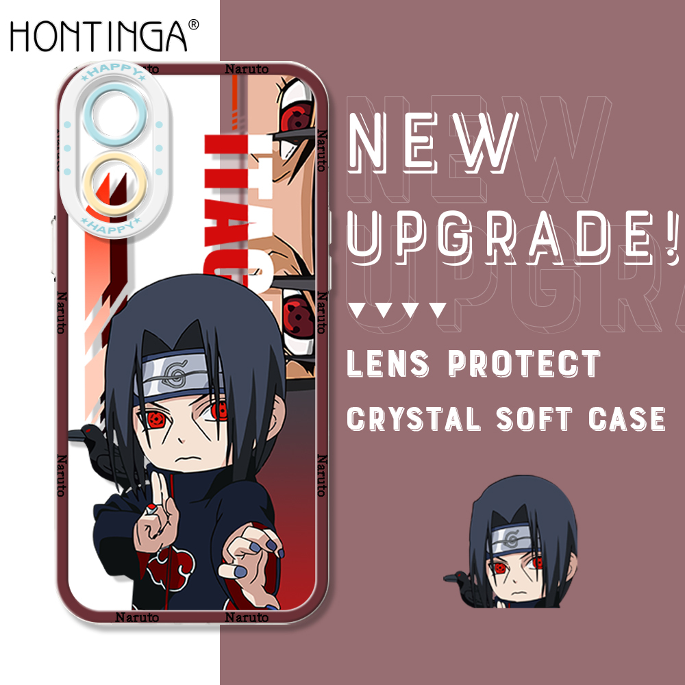 Hontinga for OPPO A18 A38 Back Cover Cartoon Naruto Print Camera Protection Transparent TPU Soft Phone Case