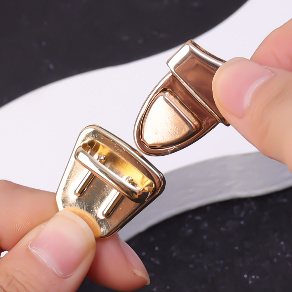 DIY Insert Lock Version Alloy Bag Latch Solid Brass Metal Push Lock Handbag Purse Briefcase. 