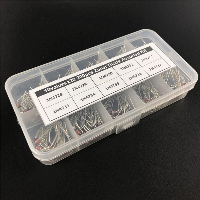 【happy one】20Values Zener Assortment Electronic kit 1N4728~1N4748 1W DO-41 With 2 storage Box. 