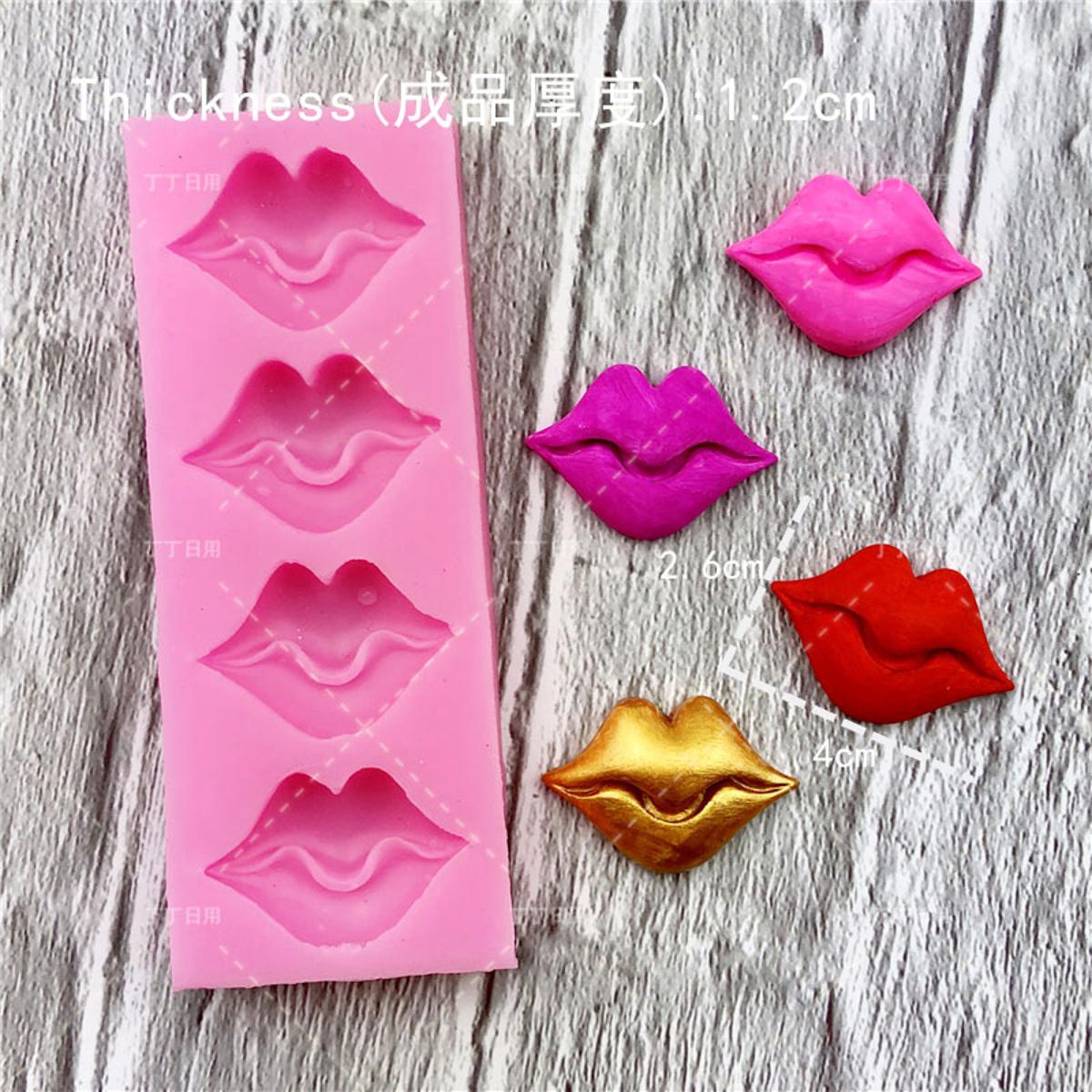 Beard Moustache Lips Mouth Shape Silicone Fondant 3D Cake Mold Cupcake Jelly Candy Chocolate Decoration Baking Tool Moulds