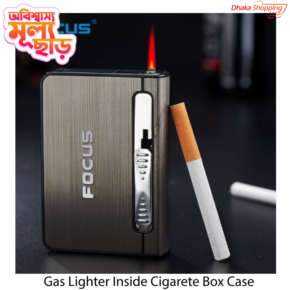 Gas Lighter Inside Cigarete Box Case Cigaretes Holder Automatic Storage Box-Bix Super Shop
