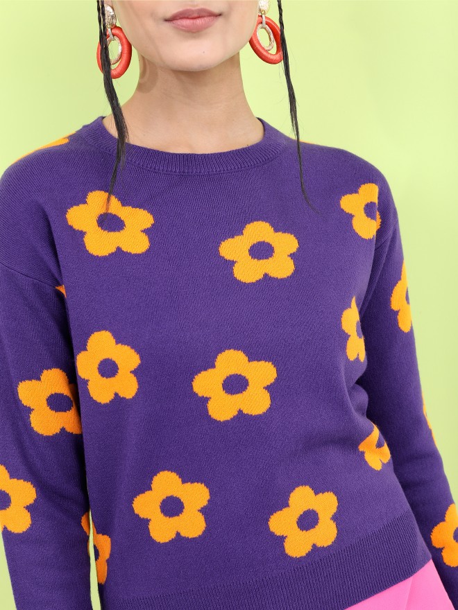 Pantoneclo Premium Women's / Girl's Flower Design Sweater / Cardigan / Pullover. 