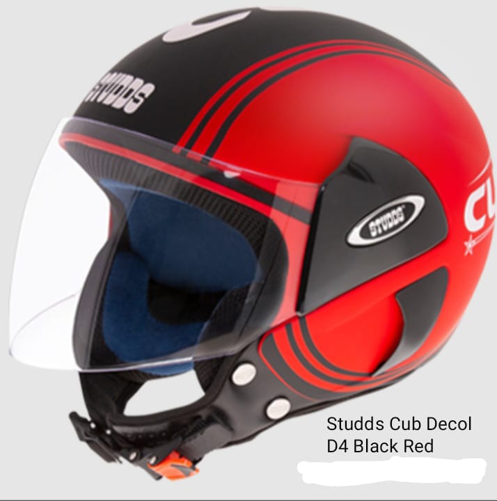 Studds Cub  Decol D4 Black Red Open Face Best Quality And Certified Helmet. 