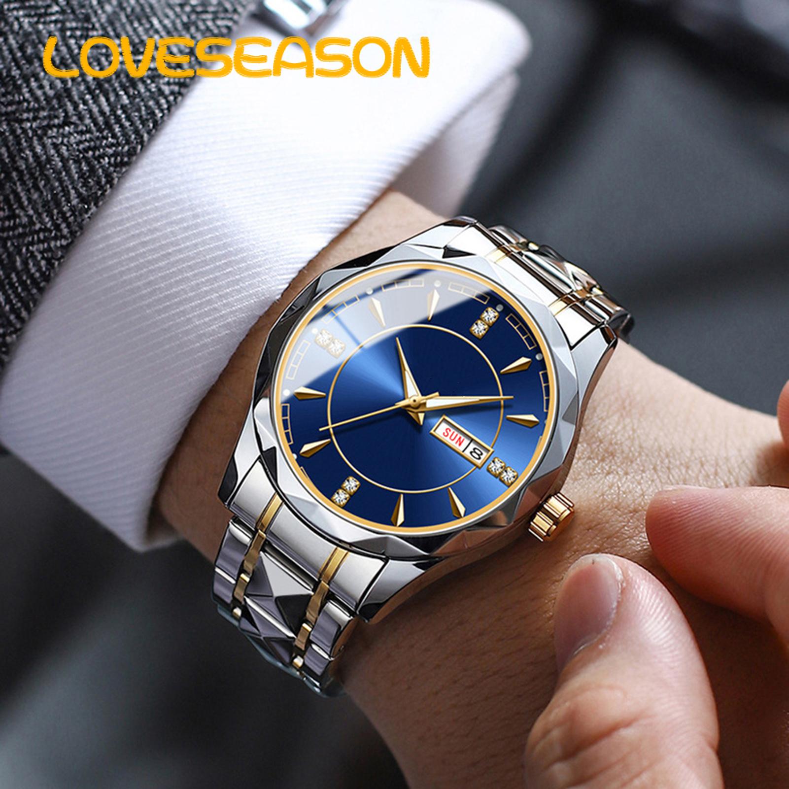 Quartz Watch Quartz Watch Round Dial Stainless Steel Strap Time Date Display Stylish Men's Wrist Watch for Business Precise Quartz Movement Watch. 