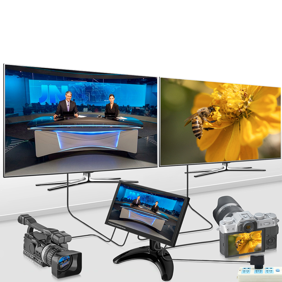 7 Inch Camera Video Monitor Screen Monitor 1920 x 108 HDMI SDI DC Input Output for DSLR Camcorder. 