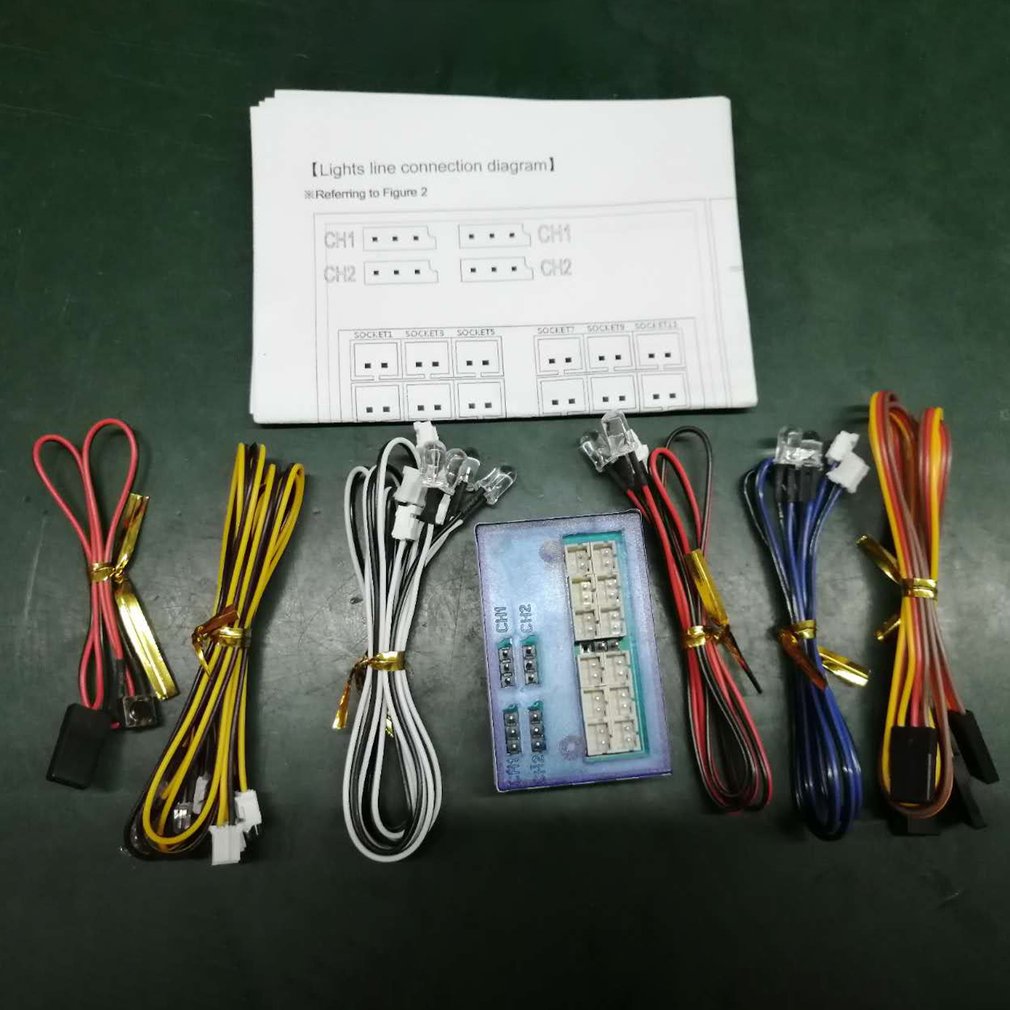 【3C VictoryEagle】Led Light Kit Syestm For 1/10 Rc Car Hsp Scx10 Red. 