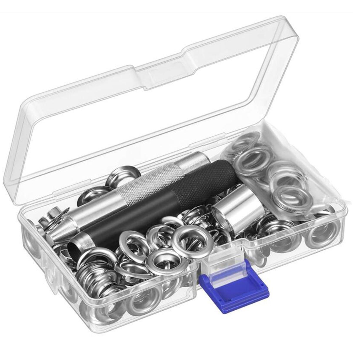 Grommet Tool Kit, Grommet ting Tool 100 s Grommets Eyelets (1/2 Inch Diameter) Eyelets and Eyelet Punch Die Tool
