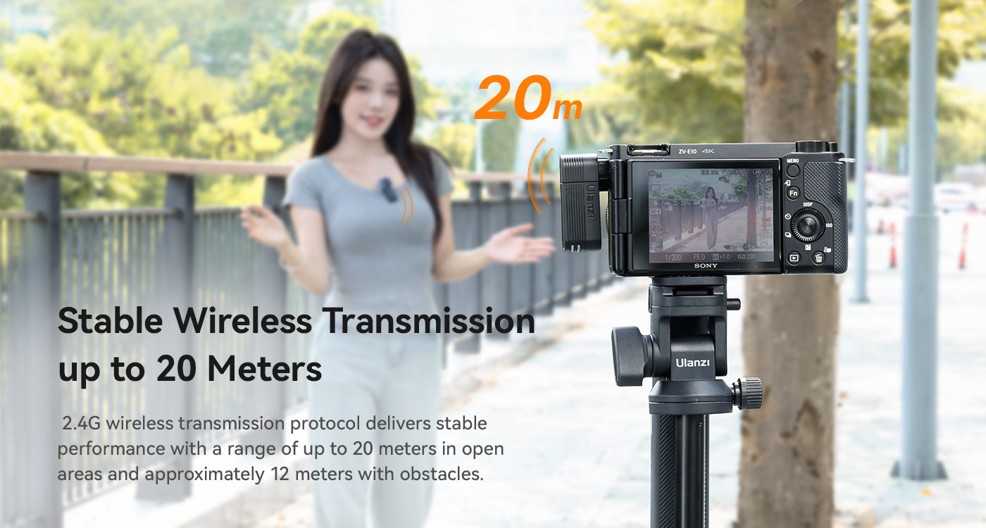 Ulanzi A100 Dual Wireless Microphone Lavalier MIC for iPhone 15 Pro Pro Max Camera Sound Recording Real-time Monitoring. 