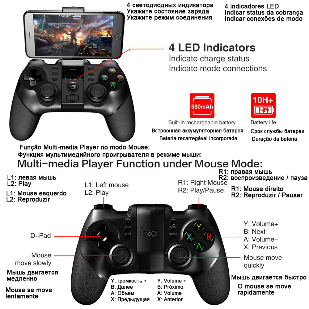 Control Gamepad PUBG Bluetooth USB For iPhone Android PC PS4 PS3 Playstation PS 4 3 Nintendo Switch Controller Mobile Game Pad. 