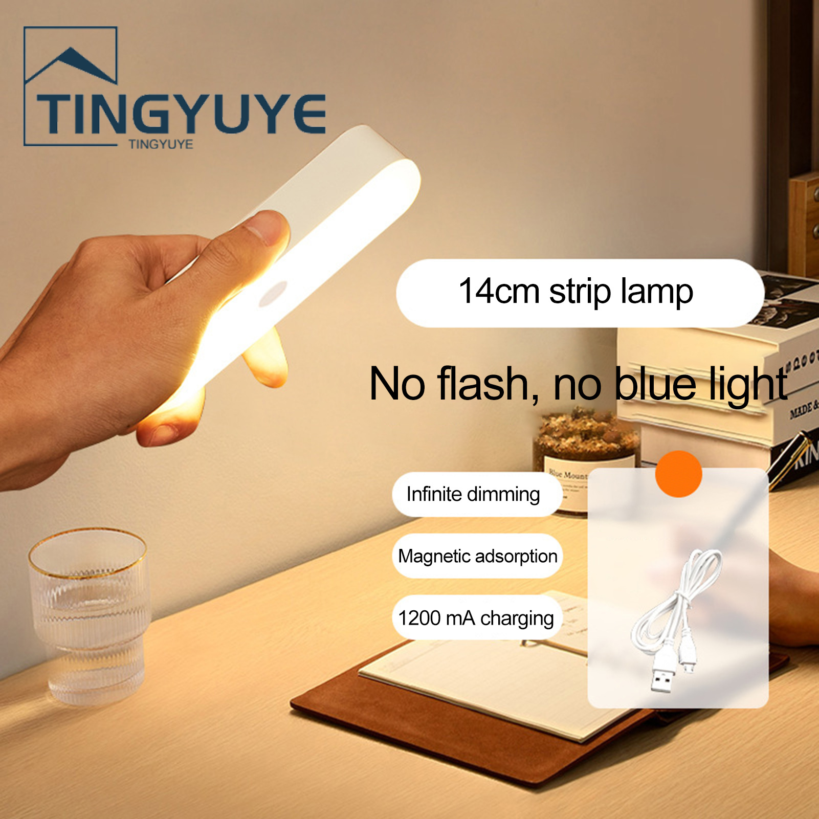 LED Night Light Flickr Free No Wiring No Wiring Automatic on/off -Recharge Wide Sensing Angle Eye Protection Closet Wireless LED LED Induction. 