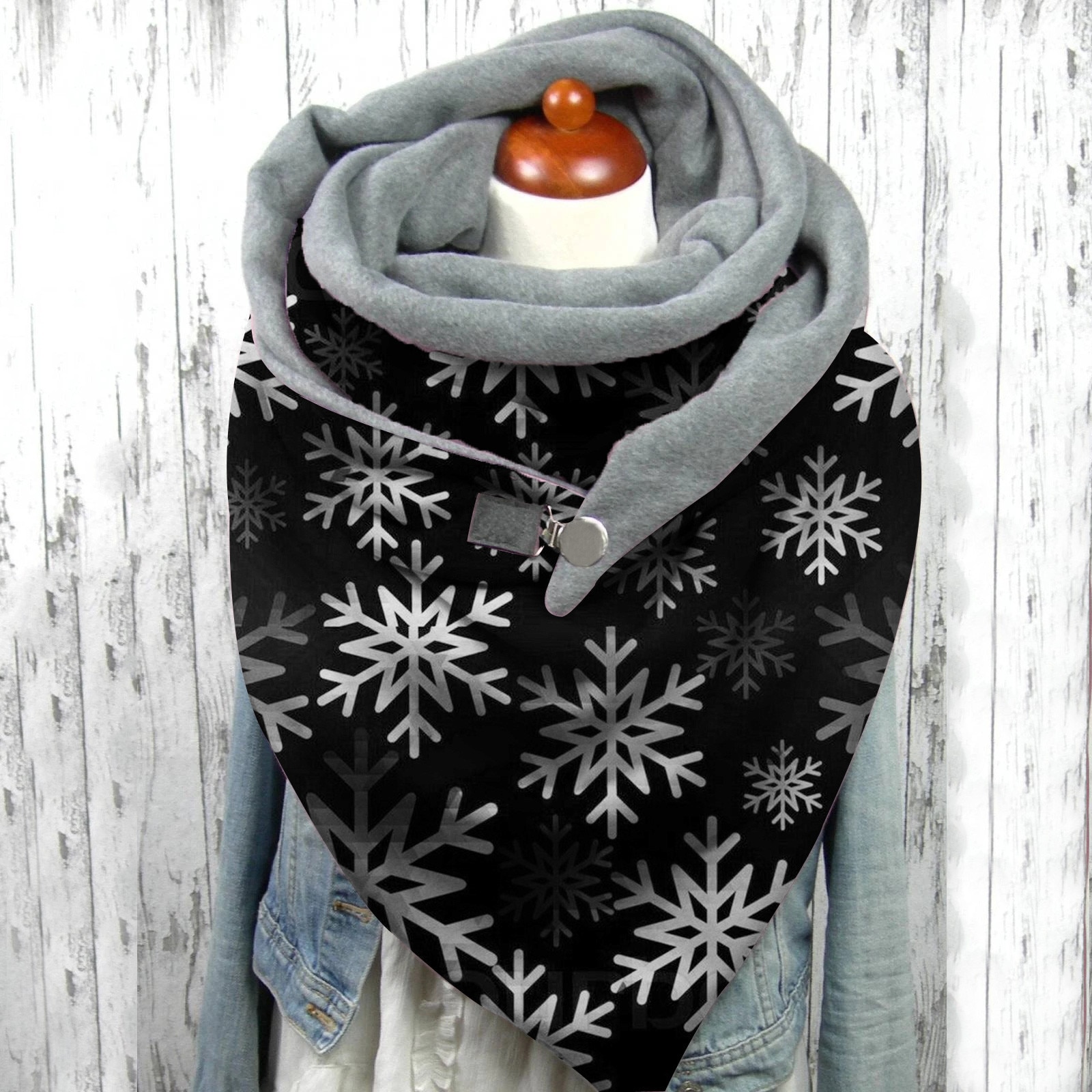 Women Christmas Swflake rint Scarf Women ijab esigner hes andana Fashion on Soft Wrap Casual Warm Scares Shawls