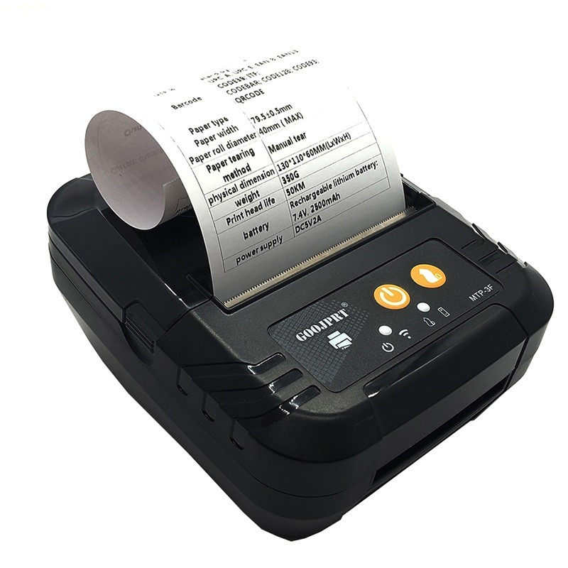 Jingpu New Product MTP-3F Portable Blue-tooth Thermal Printing Meituan Delivery Smart Trade Smart Rec-ord Printer. 