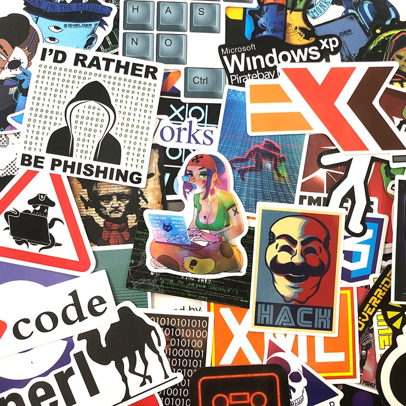 【happy one】72Pcs/Pack Programming Stickers Hacker Java C++  For Luggage Skateboard Laptop Motorcycle Papeleria Oficina. 