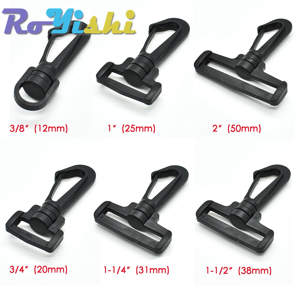 6 Size Pick Webbing 1/2~2 Plastic Swivel Snap Hooks Hardware Side Release Buckle Paracord Backpack Straps Bag Parts