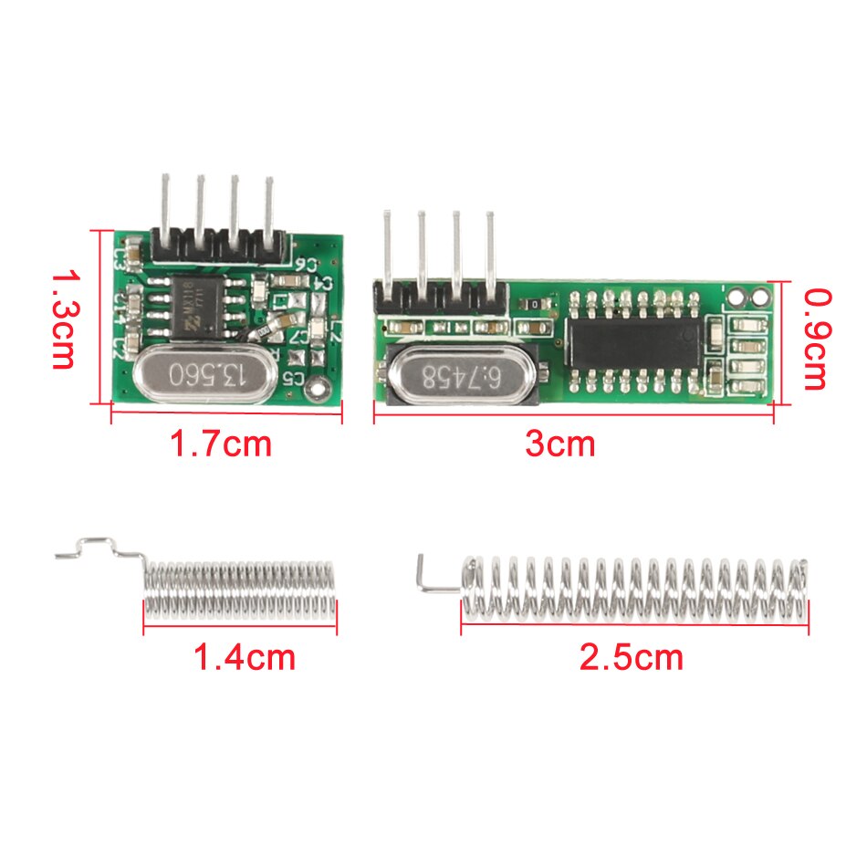 【Mary DAI Store】433 Mhz Superheterodyne Receiver and Transmitter Module Remote controls For Arduino uno Wireless module Diy. 