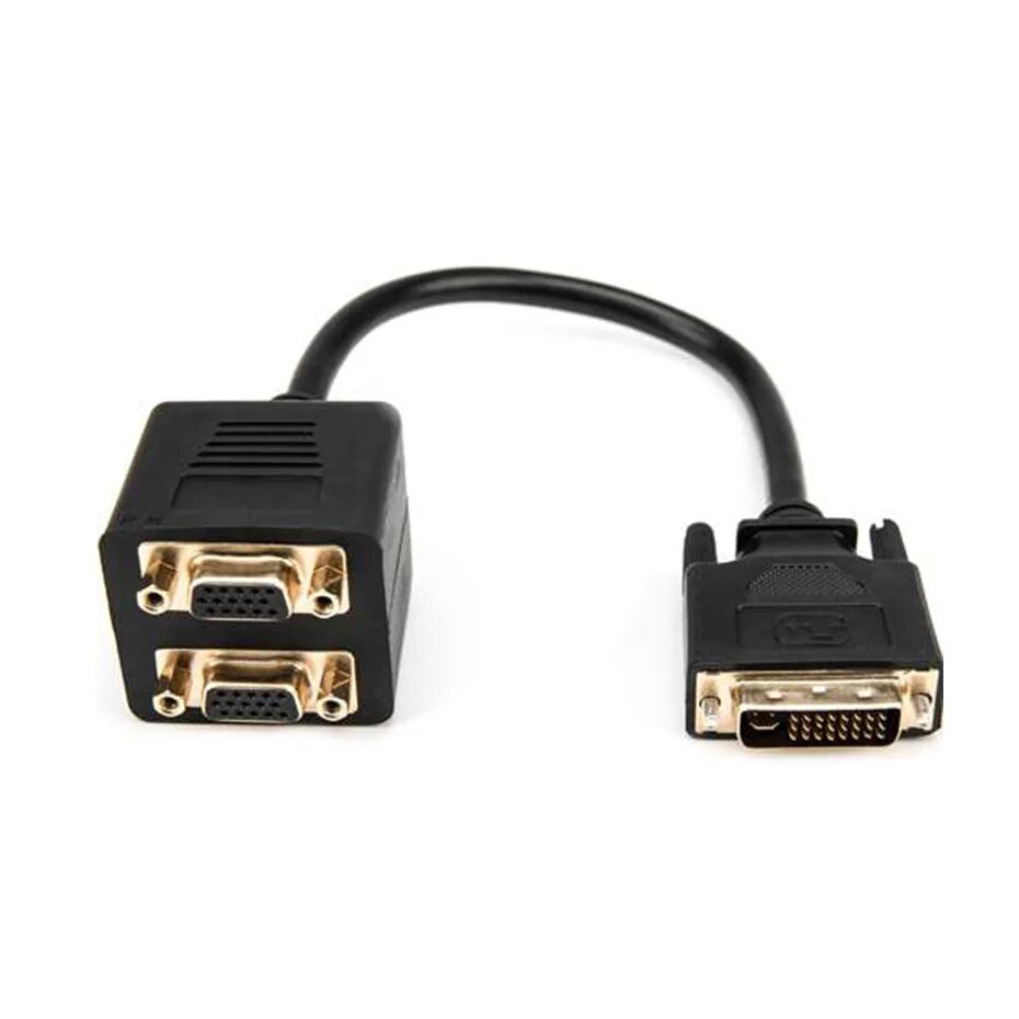DVI to VGA Splitter cable Passive Analog DVI-I to Dual VGA splitter adapter cable DVI-I signal on two VGA monitors. 