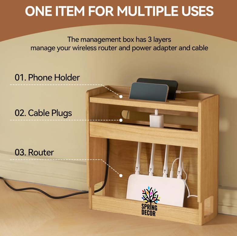Router Stand Shelf Wall Mounted Router Shelf Router Storage Setup Box R101