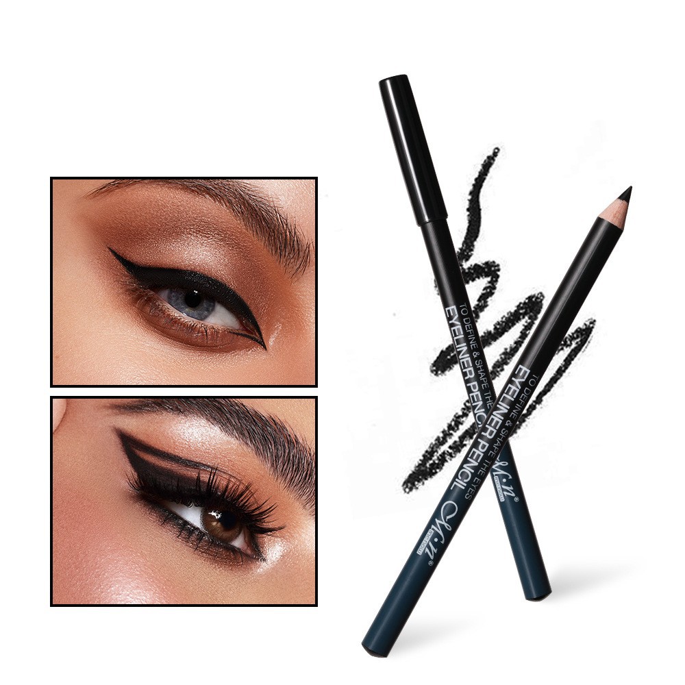 Menow Wood Stick Eyeliner is easy to color and does not smudge, long-lasting waterproof pencil style beginner cross-border P170