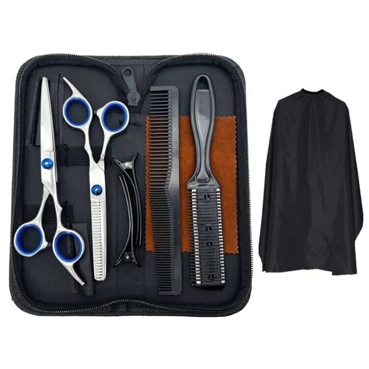 Hair Cutting Scissors Set, Professional Haircut Scissors Kit With Cutting Scissors, Thinning Scissors, Comb, Cape, Clips,Hairdre. 