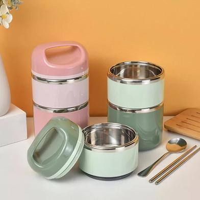 Tedemei 3 Layers with Handle Inner Stainless Steel Bento Lunch box - 1430 ml -