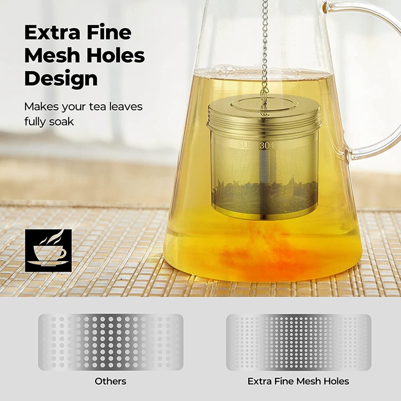 BRADOO 2 Pack Large Tea Ball Infuser for Loose Leaf Tea & Spice Infuser for Cooking, Threaded Lid, Extra Fine Mesh Tea Strainer. 