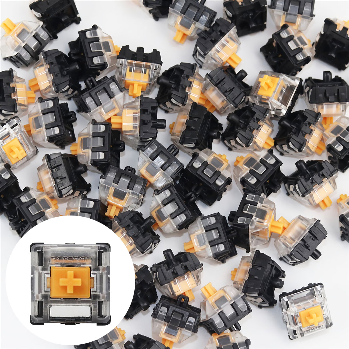 70Pcs/pack Gateron Optical Switch Linear Clicky Switch Keyboard Switch for Optical Mechanical Gaming Keyboards-Red Switch