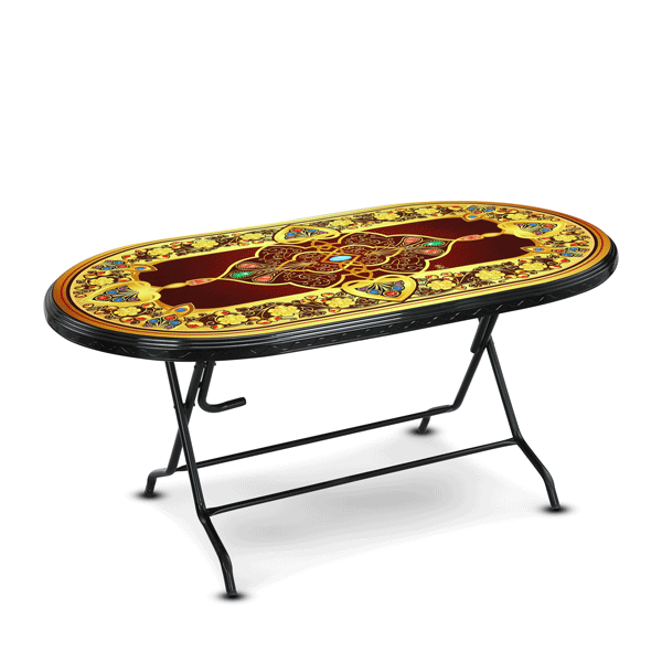 RFL Dining Table 6 Seat Family S/L Print Crest Black 938560. 