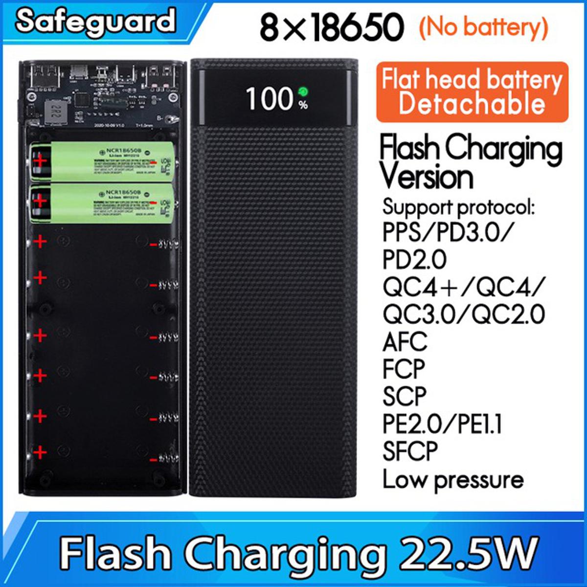 DIY Battery Case 8x18650 Battery Charger Box Power Bank Holder Diy Shell Dual 18650 Battery Holder Case - View #3