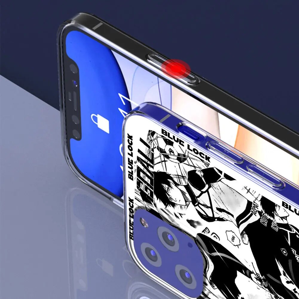 Anime Blue Lock Case for Apple iPhone 14 Plus 13 12 Mini 11 15 Pro Max XR XS 7 8 Plus X Clear TPU Phone Cover. 