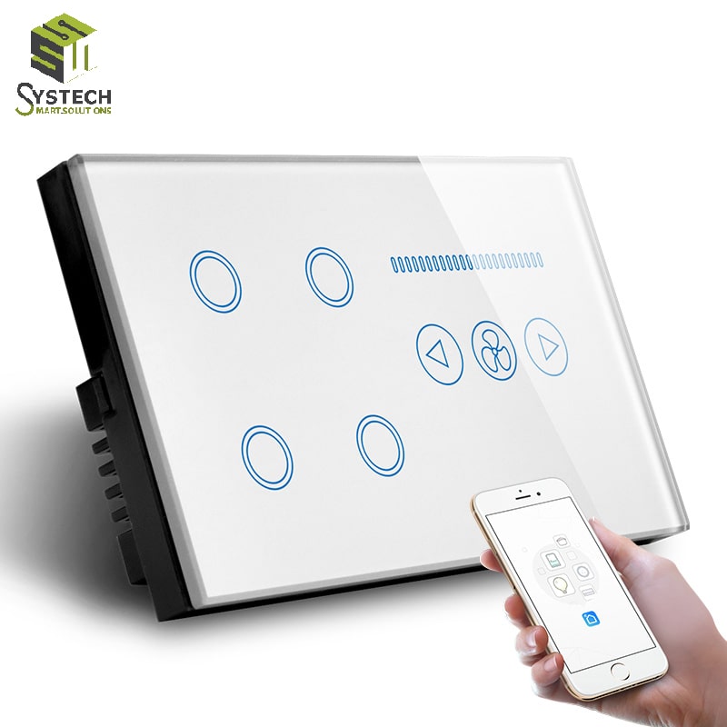 Smart Combo WIFI 4 gang light switch with wifi Ceiling Fan switch
