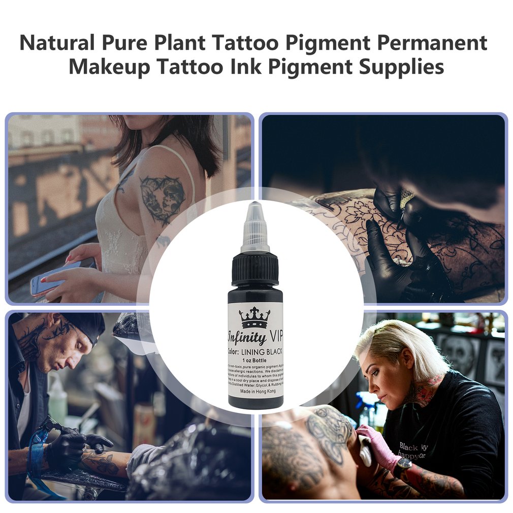 Natural Pure Plant Tattoo Pigment Permanent Makeup Tattoo Ink Pigment Supplies Black. 