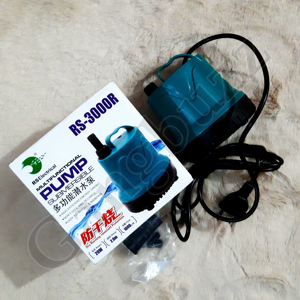 Multifunctional Water Pump - RS Electrical (RS-3000R) - Fully Submersible, Multifunctional Bottom Suction Water Pump | 20 Watt, 2 Meter Max Height, & 1000 L/H Flow Rate |