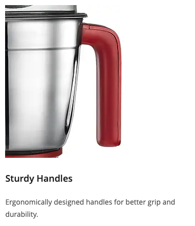 Prestige Stylo 750 V2 Juicer Mixer Grinder (3 Jars, Red). 
