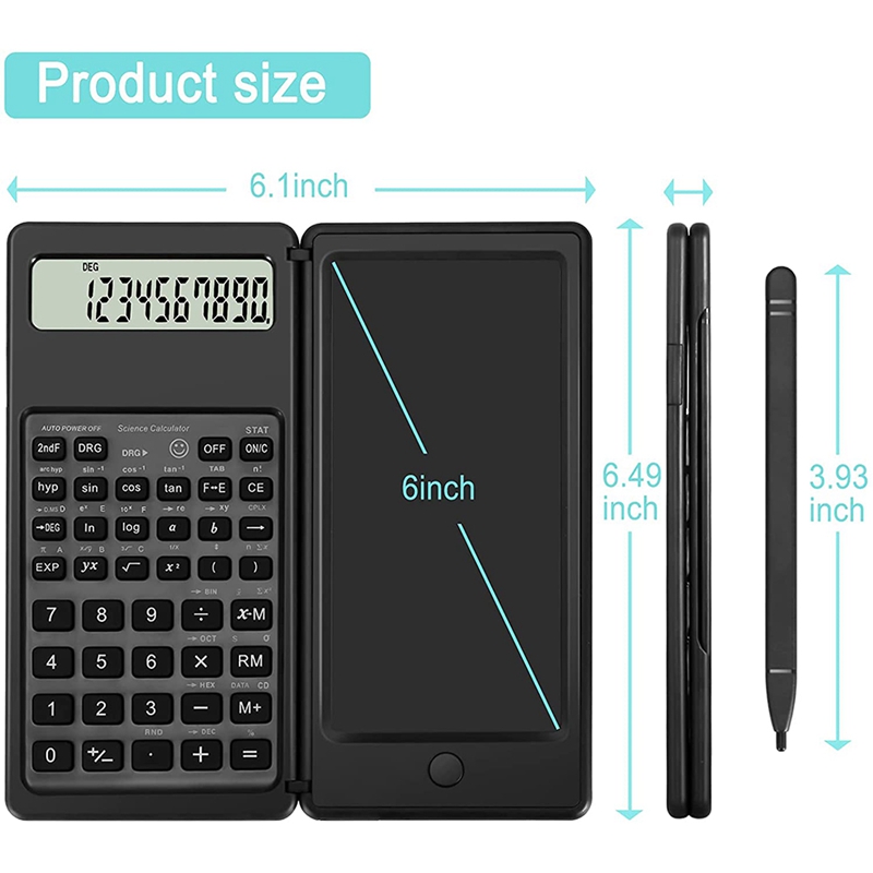 Scientific Calculator,10-Digit LCD Engineering Calculator,with Writing Board,Suitable for  Schools B - calculator. 