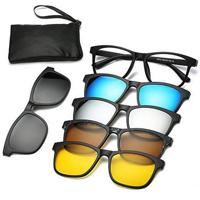 6 In 1 Magic Vision Magnet Sunglass - Multi-color. 