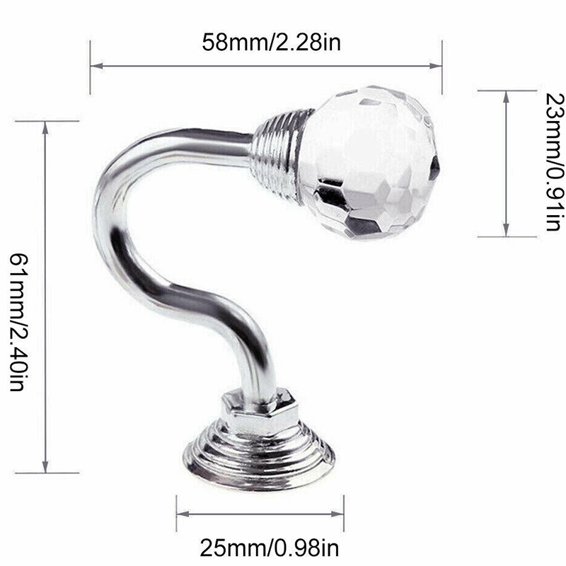 2x Crystal Curtain Holdback Hanger Wall Tie Backs Hooks Holder Curtain Tie Back ANLAN. 