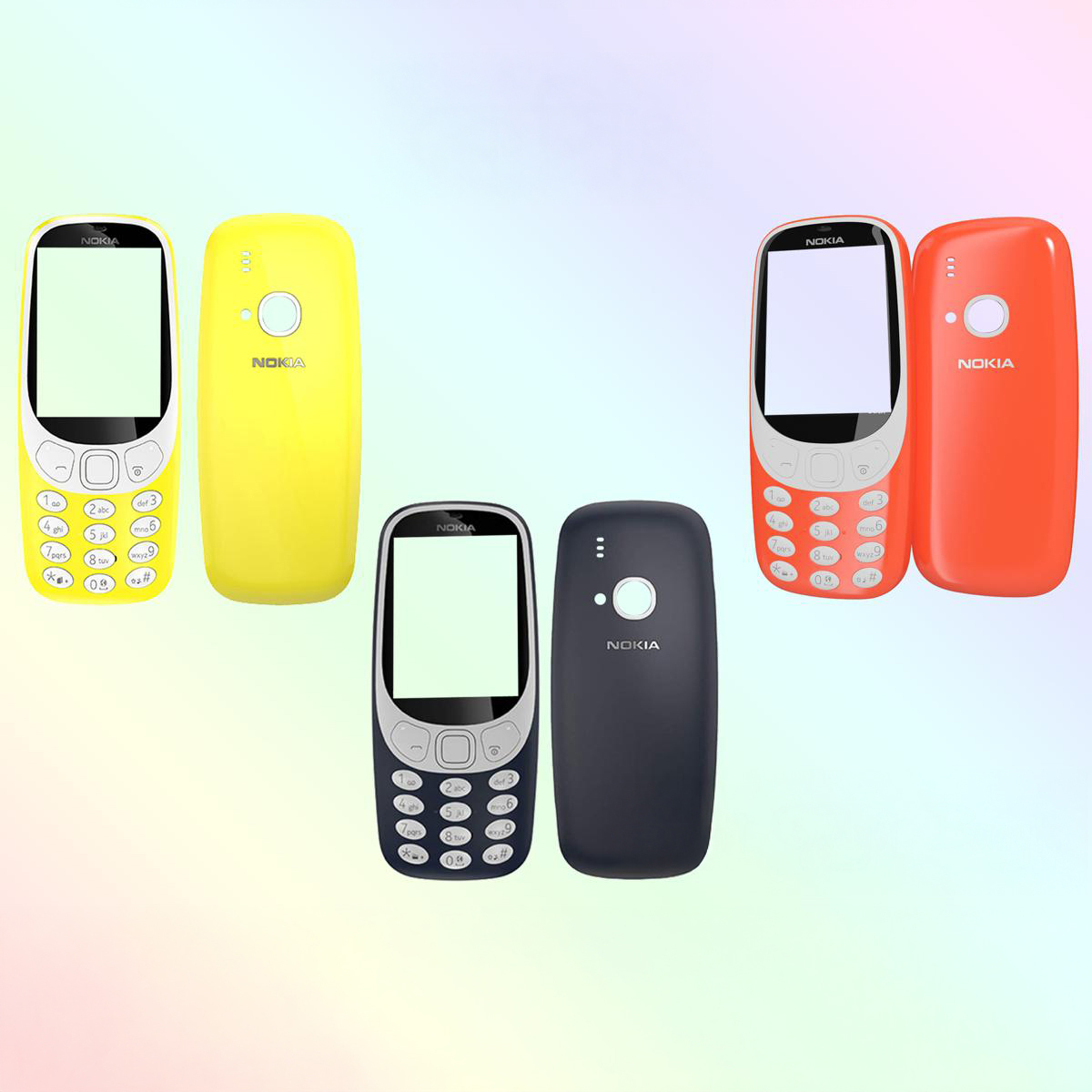Full Body Phone Case for Nokia 3310 - Durable Orange Cover with Camera Cutout