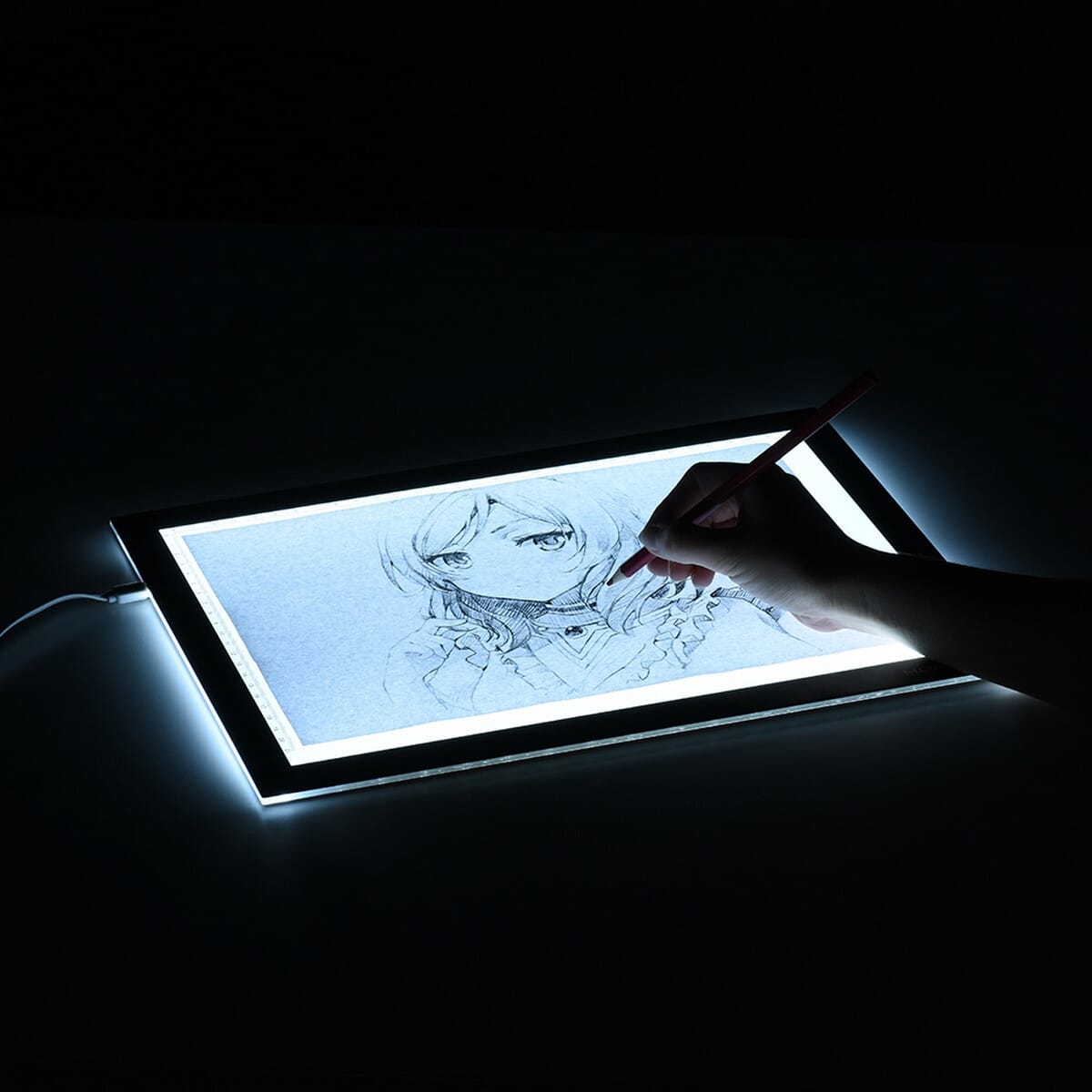 HXSJ Huion L4S Protable Ultra-thin LED Light Pad Acrylic Panel LED Drawing Light Pad Powered by USB with Adjustable Brightness. 