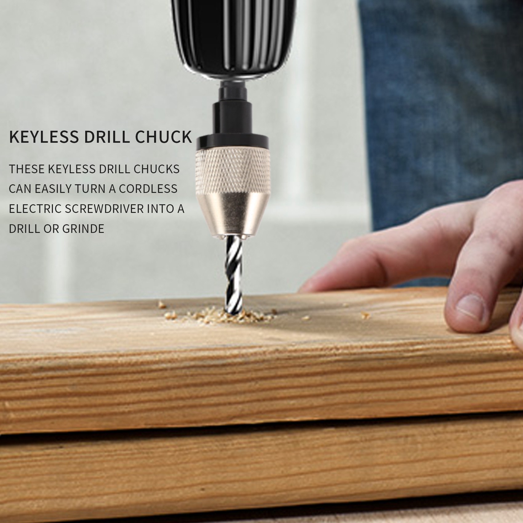 2 Pieces Keyless Drill Chuck 1/4 Inch Hex Shank Keyless Drill Chuck Fast Change Adapter in 0.3-6.5 mm, 0.3-3.6 mm. 